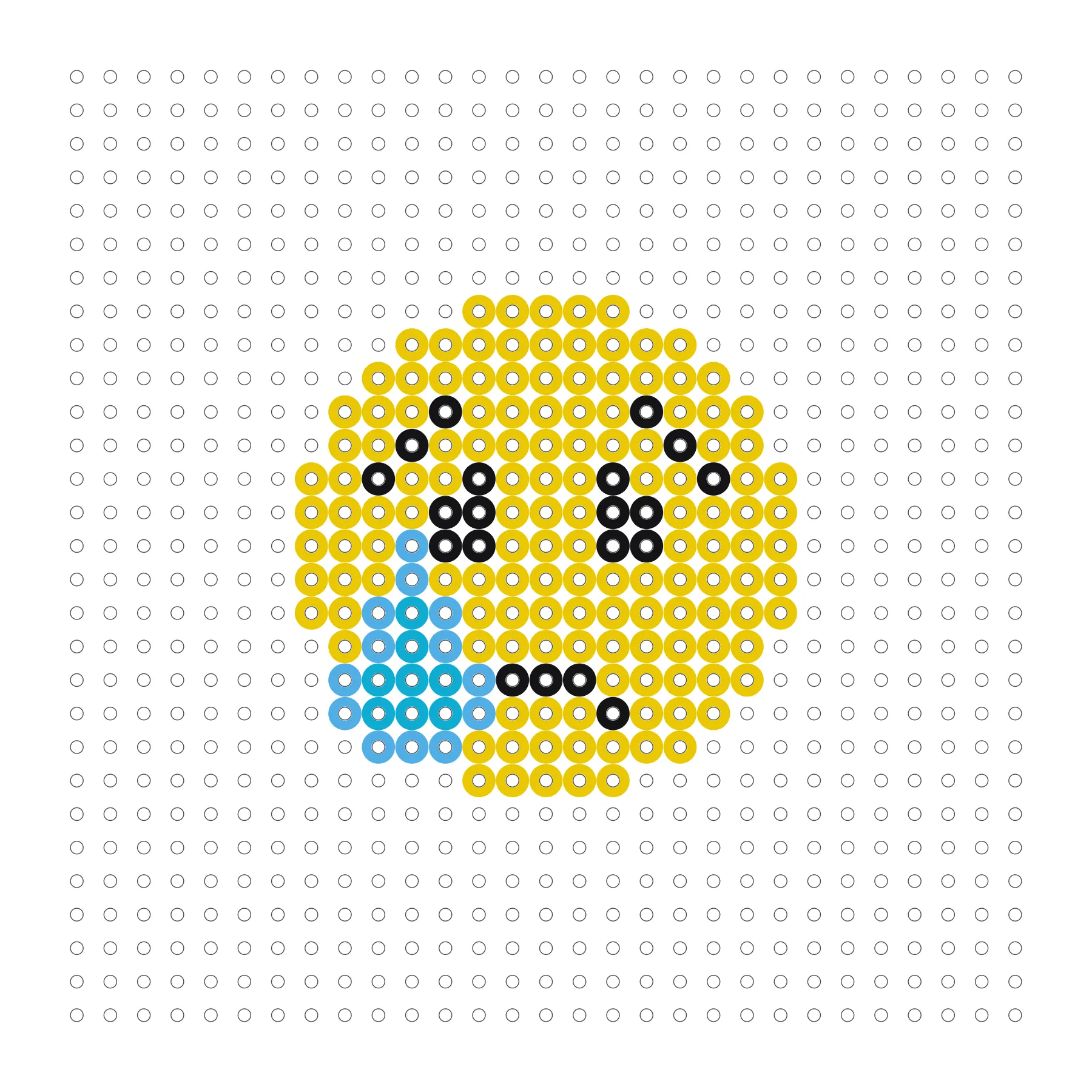 Smiley mit Träne als Bügelperlen Vorlage
