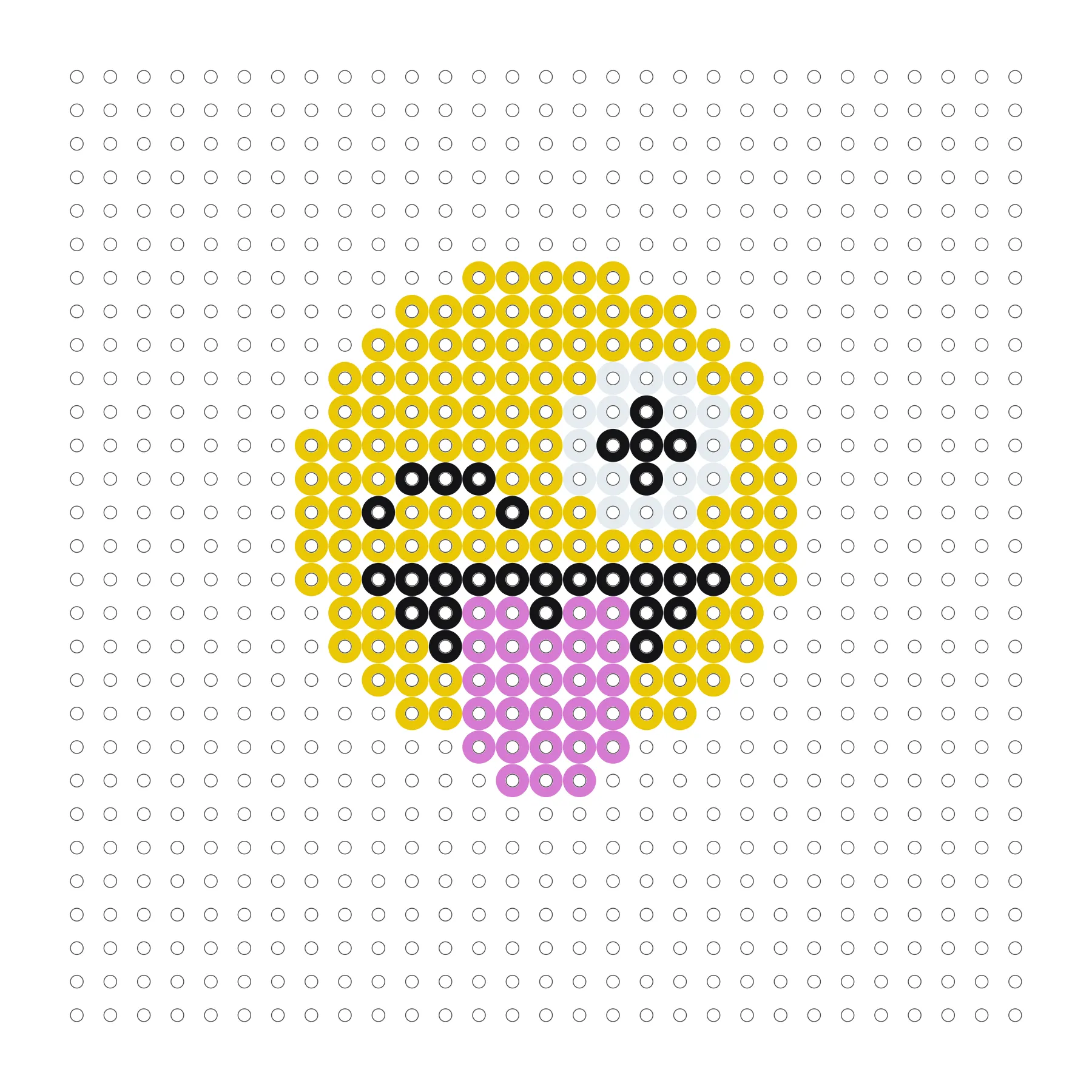 Smiley mit Zunge als Bügelperlen Vorlage