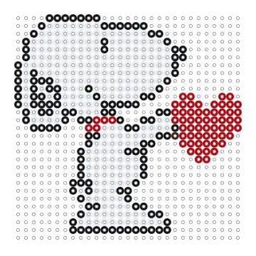Snoopy mit Herz Bügelperlen Vorlage