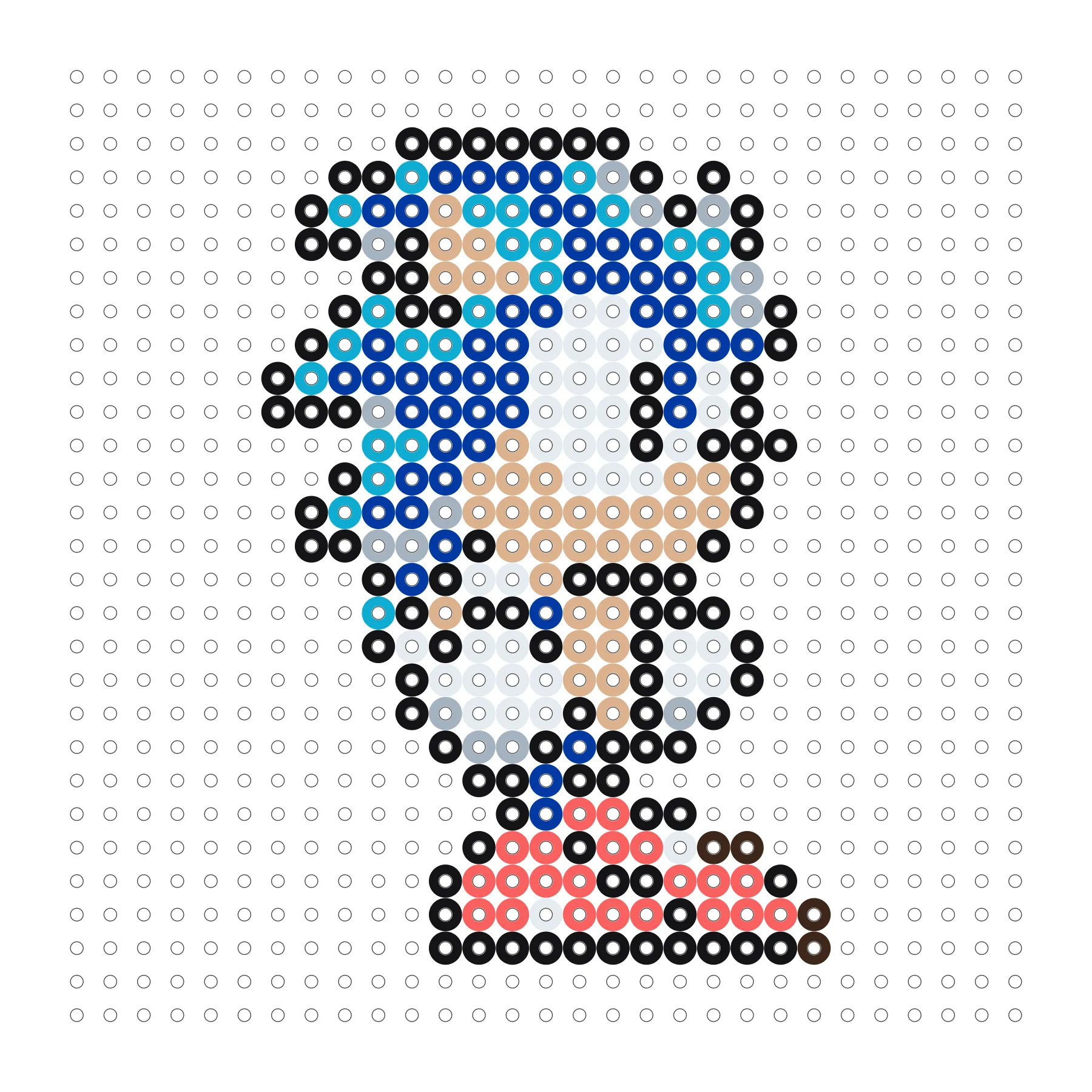 Sonic als Bügelperlen Vorlage
