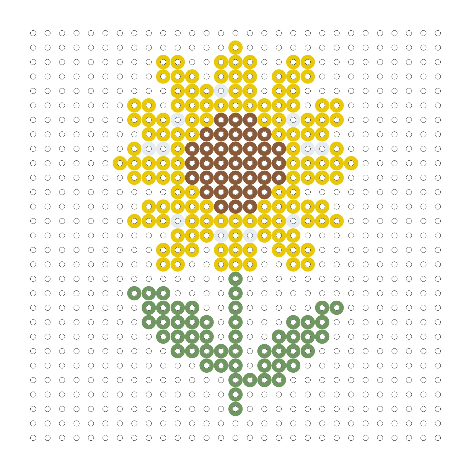 Sonnenblume als Bügelperlen Vorlage