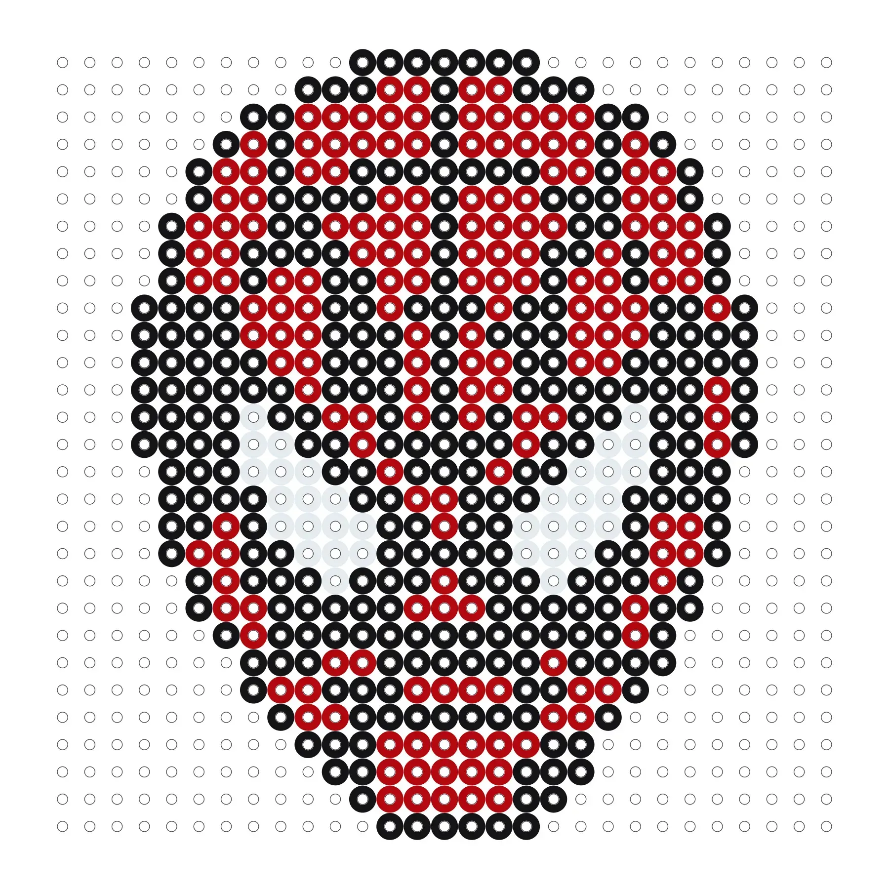 Spiderman Maske als Bügelperlen Vorlage