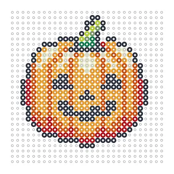 Süßer Halloween Kürbis Bügelperlen Vorlage