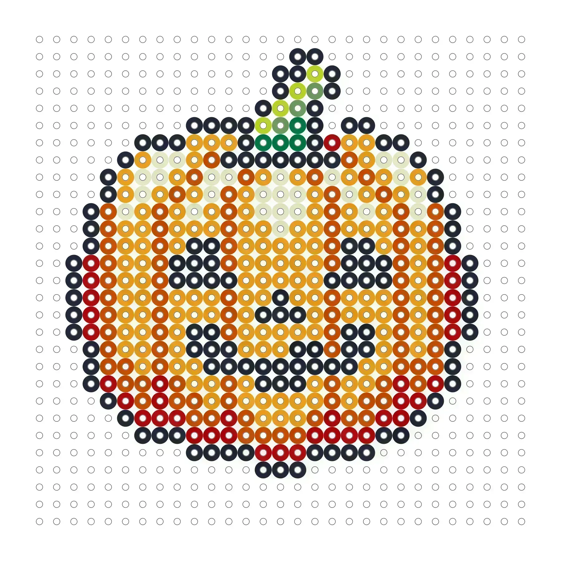 Süßer Halloween Kürbis als Bügelperlen Vorlage