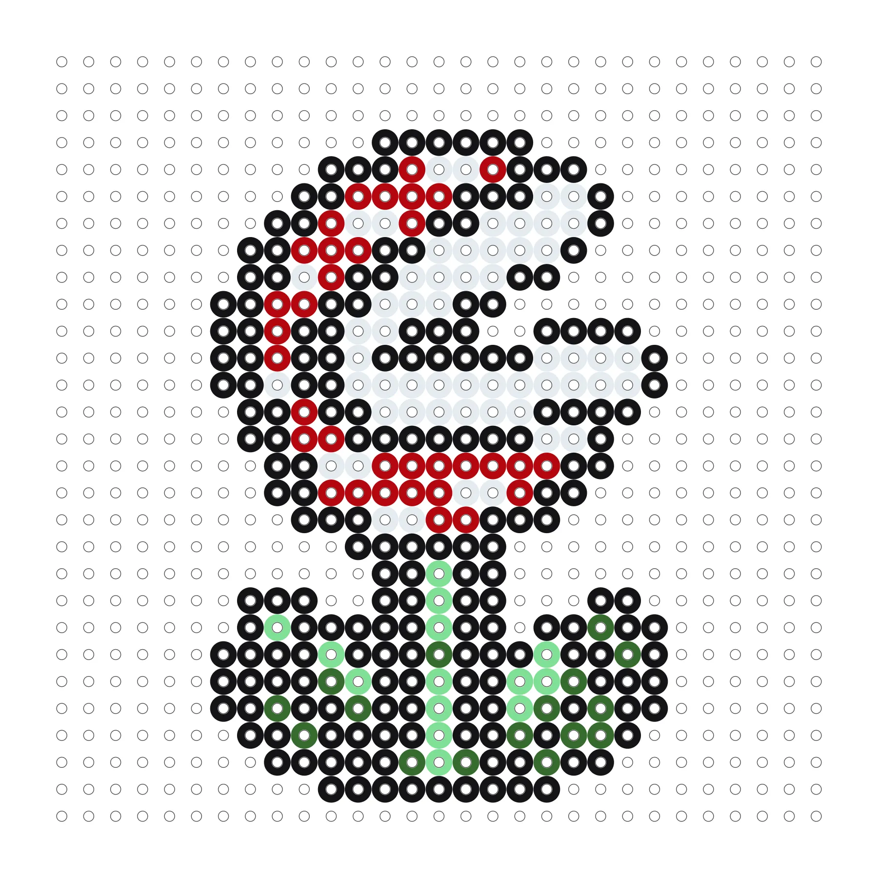 Super Mario Piranha Pflanze als Bügelperlen Vorlage