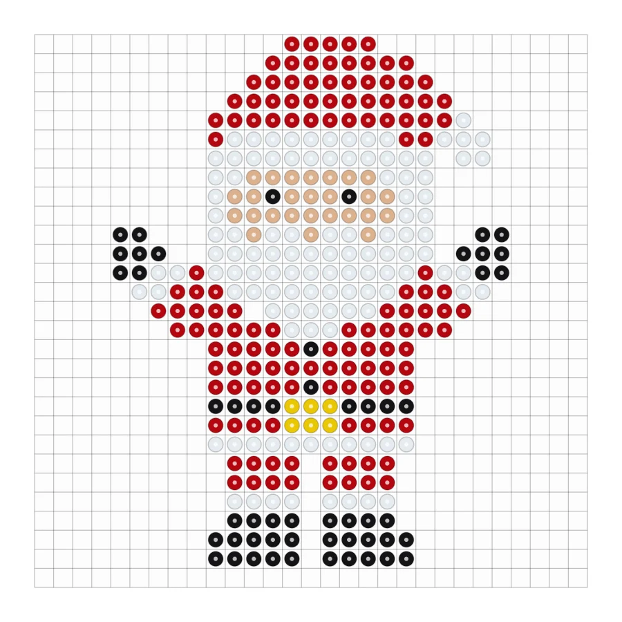 Weihnachtsmann als Bügelperlen Vorlage