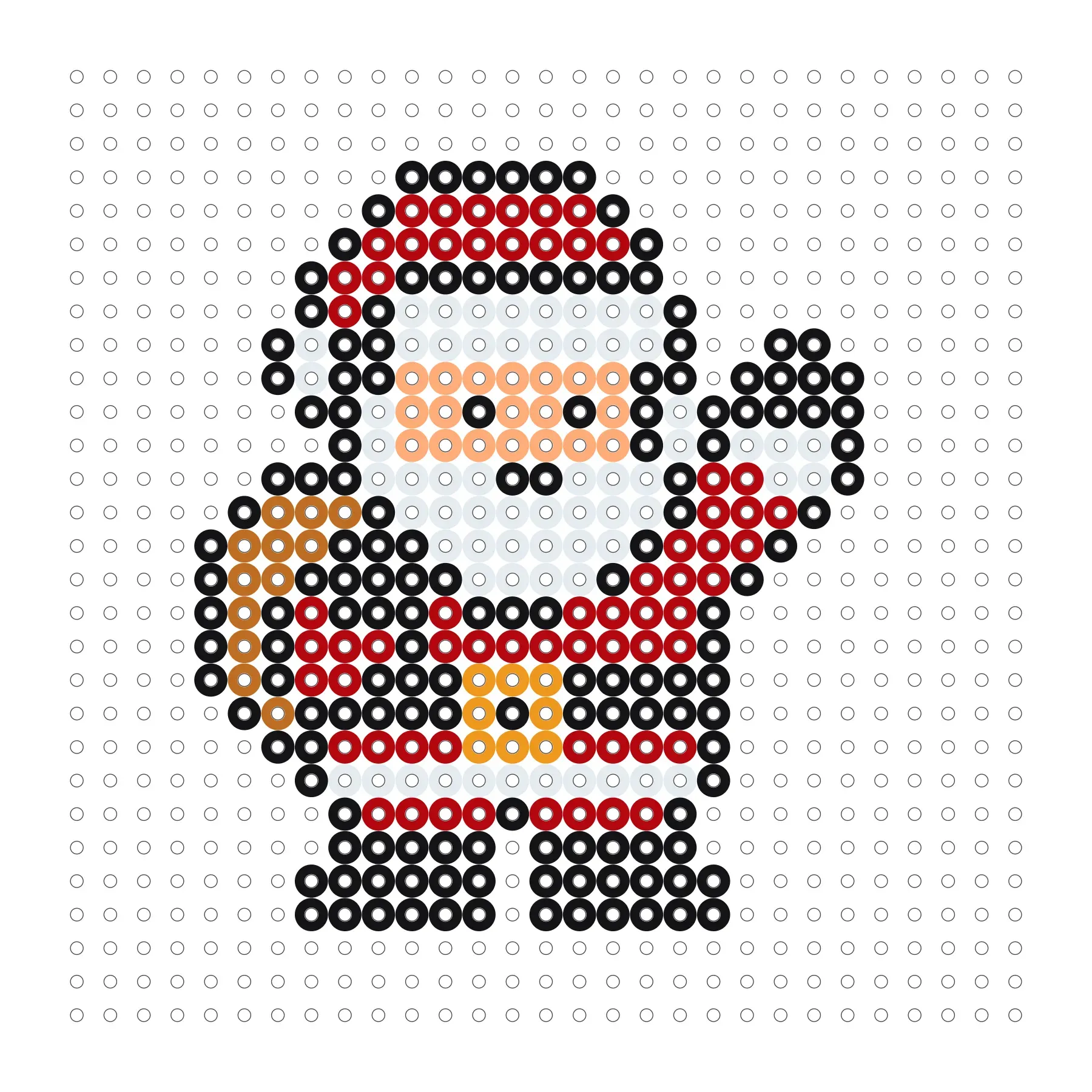 Winkender Weihnachtsmann als Bügelperlen Vorlage
