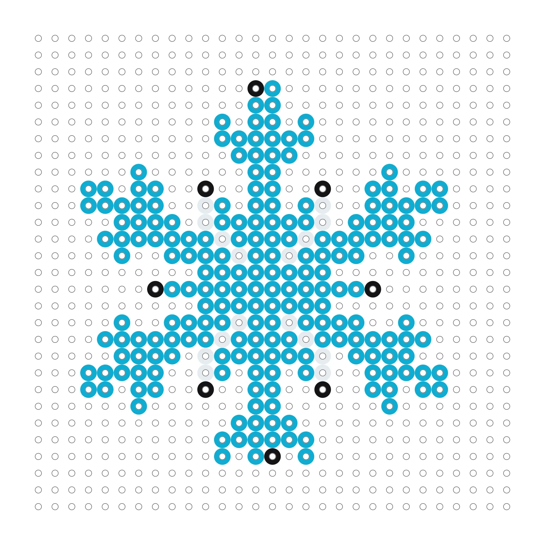 Winterlicher Eiskristall als Bügelperlen Vorlage