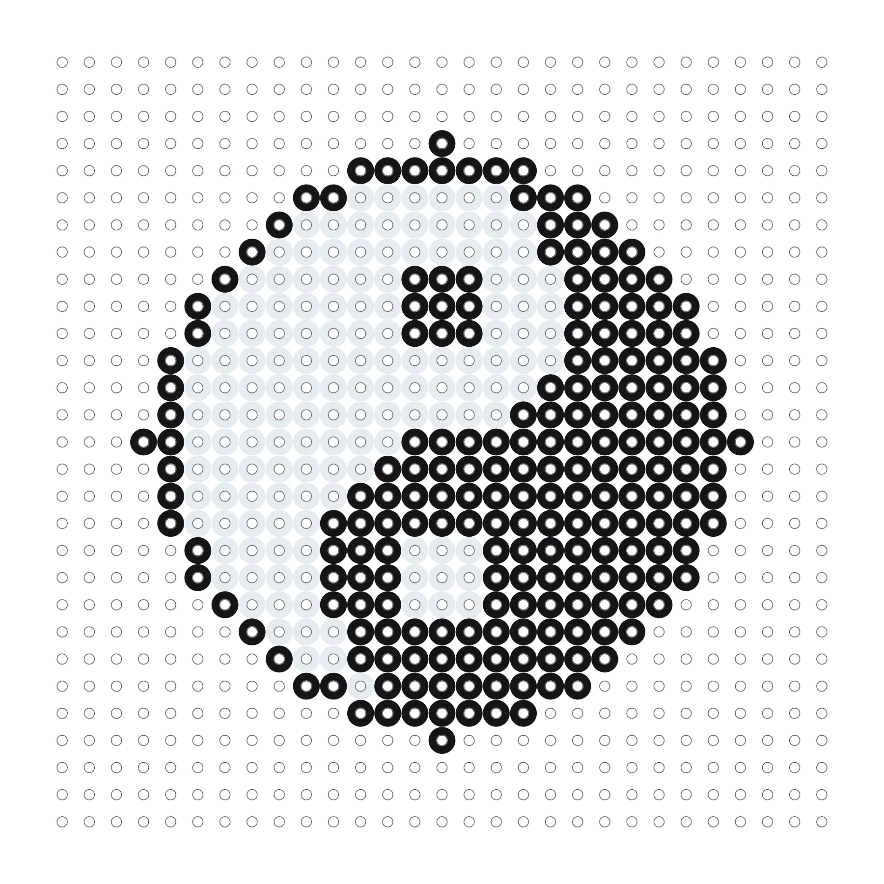 Yin und Yang als Bügelperlen Vorlage