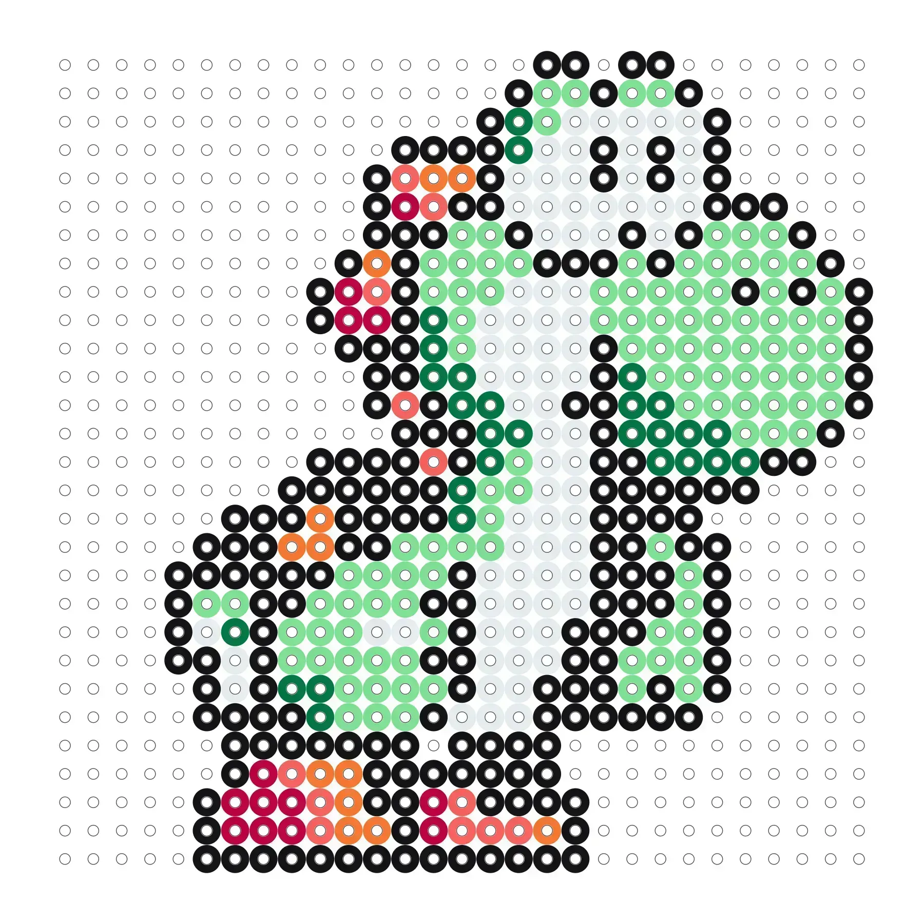 Yoshi als Bügelperlen Vorlage