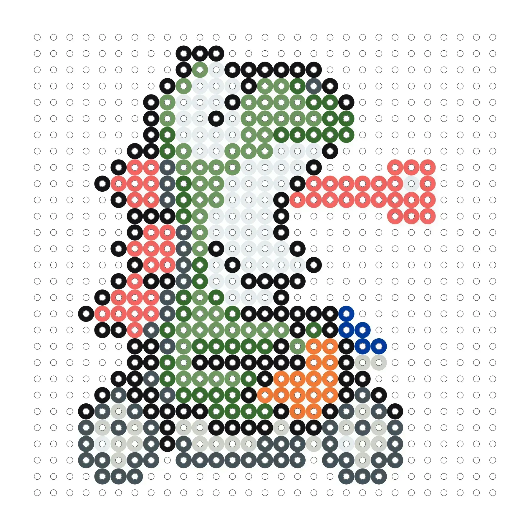 Yoshi Mario Kart als Bügelperlen Vorlage