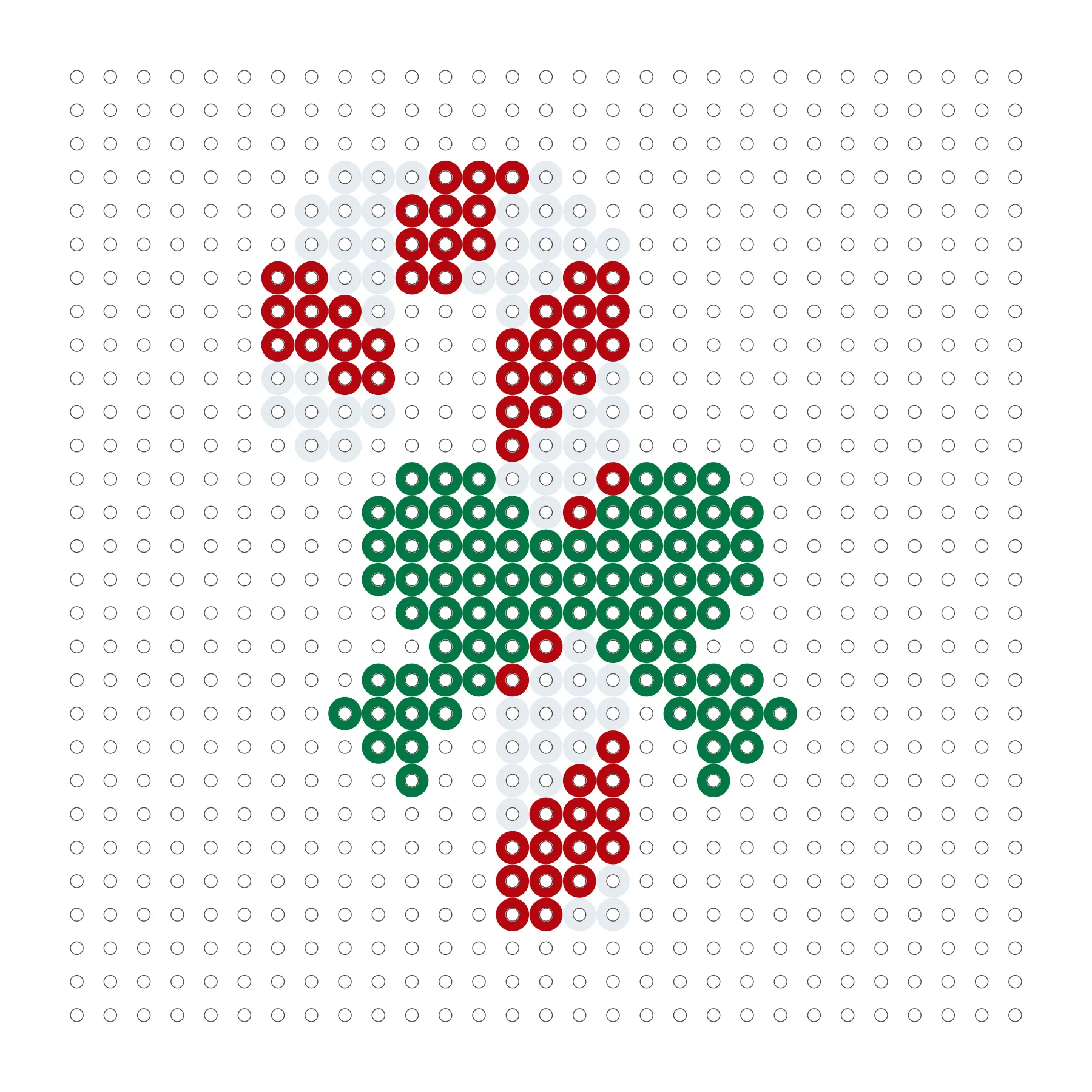 Zuckerstange Weihnachten als Bügelperlen Vorlage